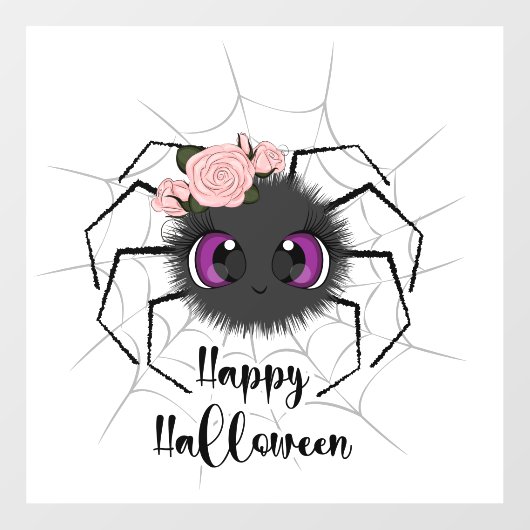 Cute Halloween Spider Raamsticker (Vel)