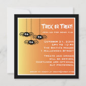 Cute Halloween Spiders Invitation Kaart (Voorkant)
