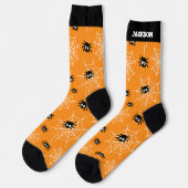 Cute Halloween-spinne- en web-sokken met naam Sokken (Links)