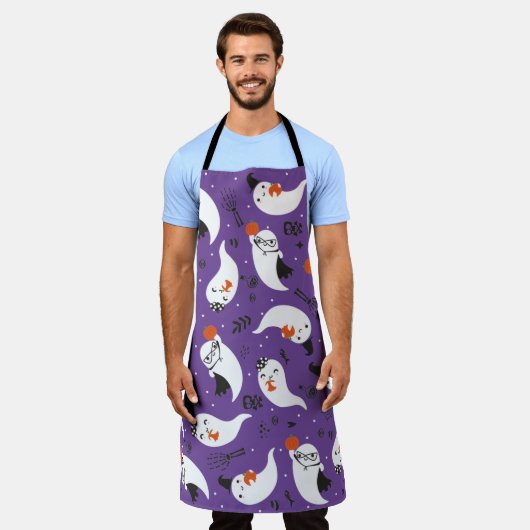 Cute halloween spoken patroon schort (Gedragen)