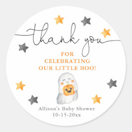 Cute Halloween spookpompoen baby shower Ronde Sticker