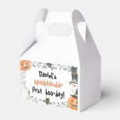 Cute Halloween Spooktacular Birthday Favor Box Bedankdoosjes (Achterkant)