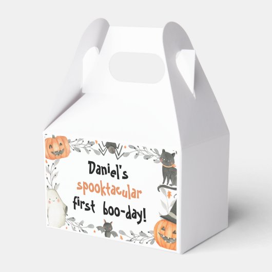 Cute Halloween Spooktacular Birthday Favor Box Bedankdoosjes (Voorkant Zijde)