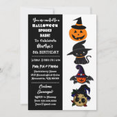 Cute Halloween Spooky Bash Jack Black Cat Birthday Kaart (Voorkant)