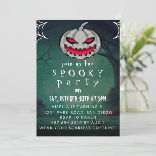 Cute Halloween, Spooky Party Kaart (Staand voorkant)