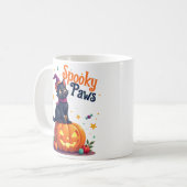 Cute halloween spooky paws cat mug koffiemok (Voorkant links)