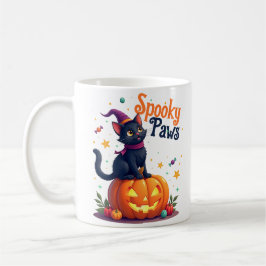 Cute halloween spooky paws cat mug koffiemok