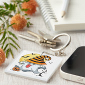 Cute Halloween Spooky Pumpkin Bat Clipart Sleutelhanger (Voorkant Rechts)