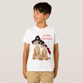 Cute Halloween T-shirt: Meerkats in Pirate Outfits T-shirt (Voorkant volledig)