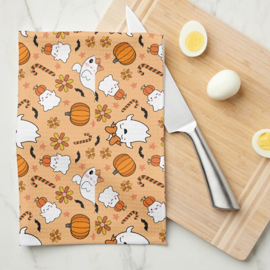 Cute Halloween Theedoek (Quarter Fold)