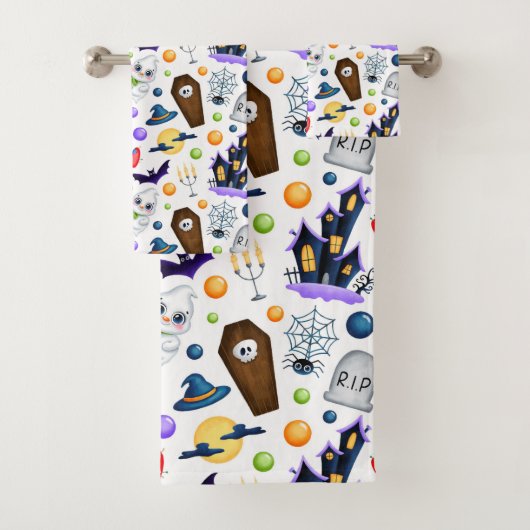 Cute Halloween Theme Bad Handdoek (Insitu)