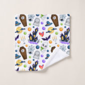 Cute Halloween Theme Bad Handdoek (Wasdoekje)