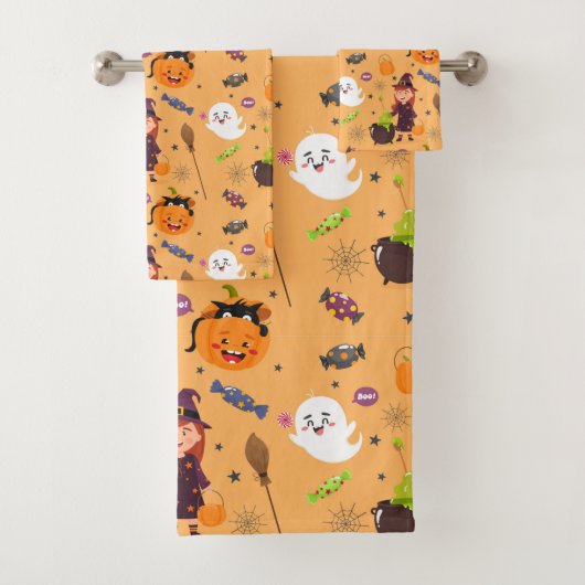 Cute Halloween Theme Bad Handdoek (Insitu)