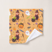 Cute Halloween Theme Bad Handdoek (Wasdoekje)