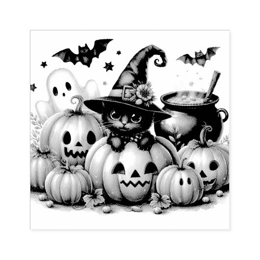 Cute Halloween Theme Rubberstempel (Afrduk)