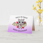 Cute Halloween Trick of Treing Bag holding Snoep Kaart (Gele Bloem)