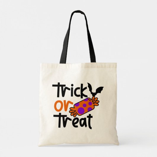 Cute Halloween Trick or treat Canvas tas (Achterkant)