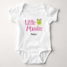 Cute Halloween Trick or treat Little Monster Name Romper