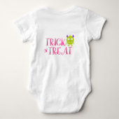 Cute Halloween Trick or treat Little Monster Name Romper (Achterkant)