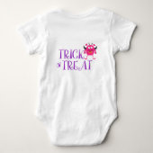 Cute Halloween Trick or treat Little Monster Name Romper (Achterkant)