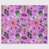 Cute Halloween Trick or treat Snoep Monsters Cadeaupapier (Vlak)