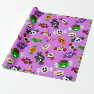 Cute Halloween Trick or treat Snoep Monsters Cadeaupapier