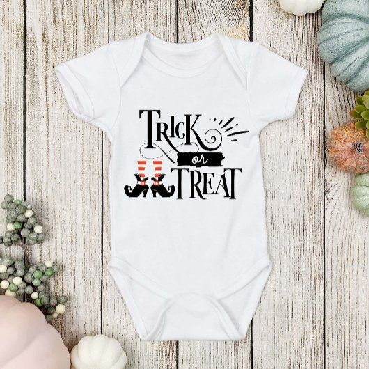 Cute Halloween Trick or treat Witch Baby Bodysuit