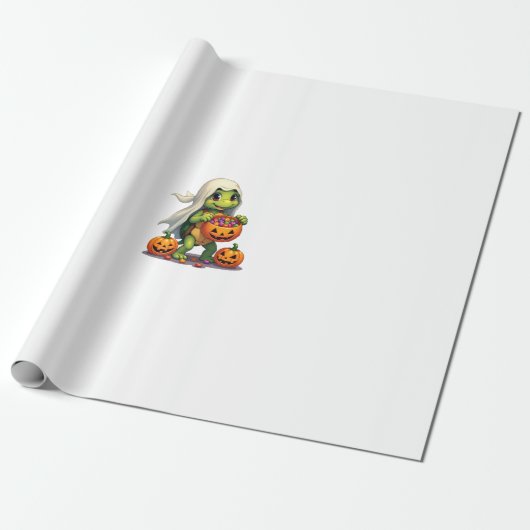 Cute Halloween Turtle Ghost met Snoep (8) Cadeaupapier (Uitgerold)