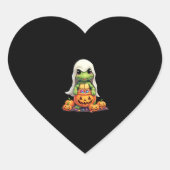 Cute Halloween Turtle Ghost with Candy (1) Hart Sticker (Voorkant)