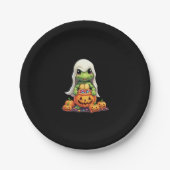 Cute Halloween Turtle Ghost with Candy (1) Papieren Bordje (Voorkant)