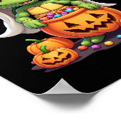 Cute Halloween Turtle Ghost with Candy (1) Poster (Hoek)