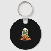 Cute Halloween Turtle Ghost with Candy (1) Sleutelhanger (Voorkant)