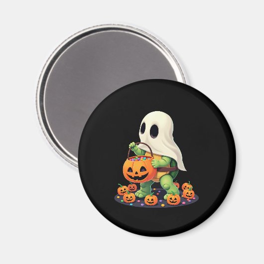 Cute Halloween Turtle Ghost with Candy (2) Magneet (Voorkant / Achterkant)