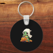 Cute Halloween Turtle Ghost with Candy (3) Sleutelhanger (Voorkant)