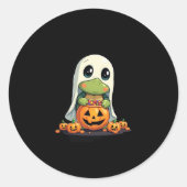 Cute Halloween Turtle Ghost with Candy (5) Ronde Sticker (Voorkant)