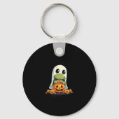 Cute Halloween Turtle Ghost with Candy (5) Sleutelhanger (Voorkant)