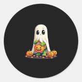 Cute Halloween Turtle Ghost with Candy (6) Ronde Sticker (Voorkant)