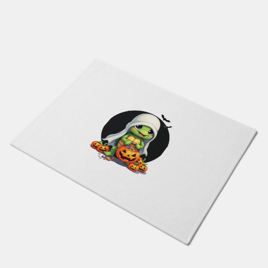 Cute Halloween Turtle Ghost with Candy (7) Deurmat (Schuin)