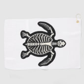 Cute Halloween Turtle Skelet Schildpad Fossielen A Golfhanddoek (Horizontaal)