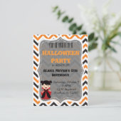Cute Halloween uitnodiging Chevron Vampire (Staand voorkant)