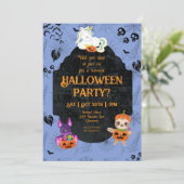 Cute Halloween Unicorn, Bat, Sloth Party Kaart (Staand voorkant)