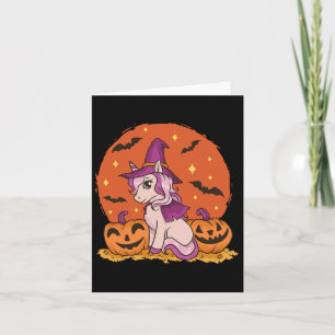 Cute Halloween Unicorn Pumpkin Halloween Autumn Kaart