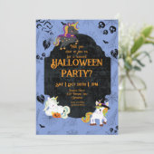 Cute Halloween Unicorns 1 Party Kaart (Staand voorkant)