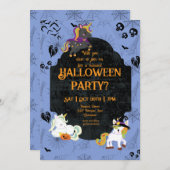 Cute Halloween Unicorns 1 Party Kaart (Voorkant / Achterkant)