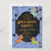 Cute Halloween Unicorns 2 Party Kaart (Voorkant)