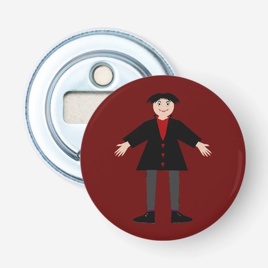 Cute Halloween Vampire Button Flesopener (Voorkant)