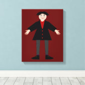 Cute Halloween Vampire Canvas Afdruk (Insitu (Houten vloer))