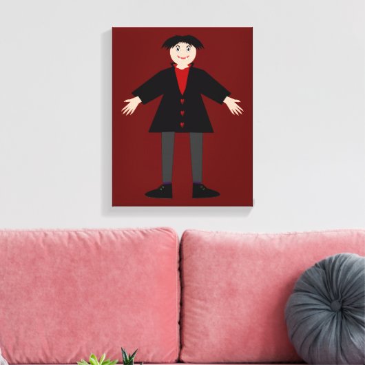 Cute Halloween Vampire Canvas Afdruk (Insitu (Woonkamer))