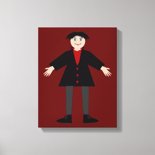 Cute Halloween Vampire Canvas Afdruk (Voorkant)