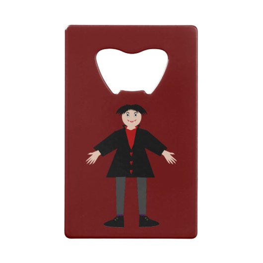 Cute Halloween Vampire Custom Creditkaart Flessenopener (Voorkant)